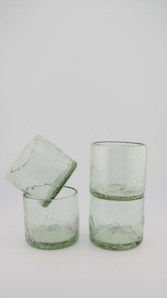 SET DE 4 - VASO CHICO CRAQUELADO
