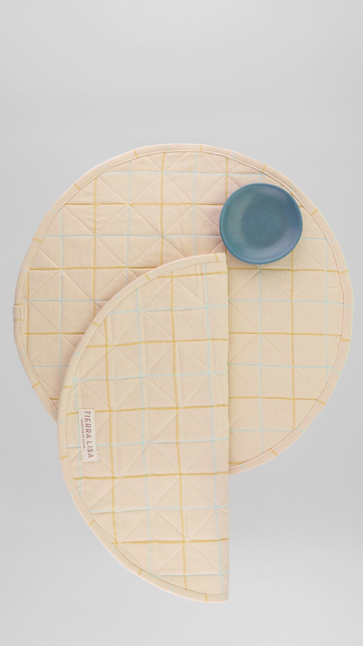 SET DE 2- INDIVIDUAL REDONDO CREMA